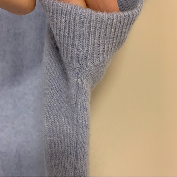 🆕 Vintage 80s Lambswool Angora Rabbit Hair Sweater Dress Small Blue Soft Summer - Picture 4 of 7